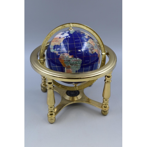 288 - Semi Precious Gemstone Spinning Globe Approx 11