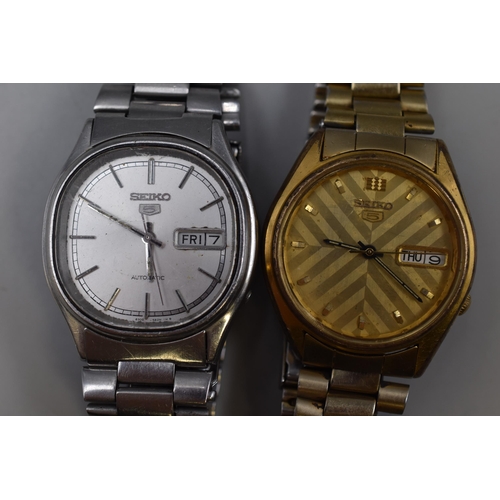 97 - Two Seiko 5 Automatics Gents Watches (Spares and Repairs)