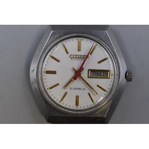 102 - Citizen 21 Jewels Gents Automatic Wrist Watch (Working)