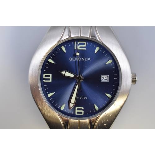 107 - Sekonda 50M Blue Dial Gents Watch (Working)