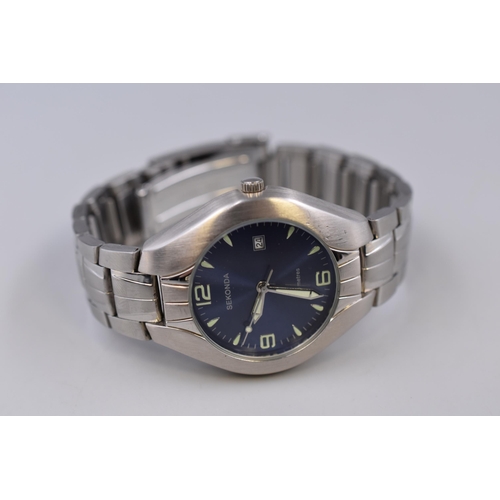 107 - Sekonda 50M Blue Dial Gents Watch (Working)