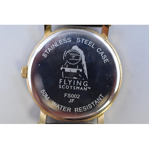 113 - Flying Scotsman Quartz Watch with Leather Strap (Working)