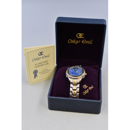 120 - Oskar Emil Quartz Watch Complete with Case & Extra Links