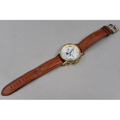 127 - Staur Automatic Day / Date Chronograph Gents Watch with Leather Strap (Working)