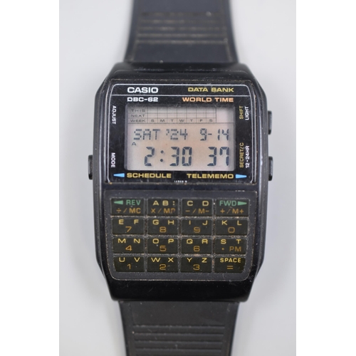 136 - Vintage Casio Databank DBC-62 Calculator Watch (Working)