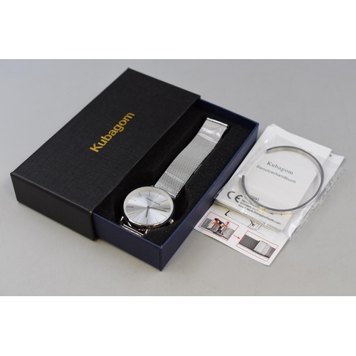 147 - Brand New Boxed Kubagom Hannah martin Watch and Bangle Set