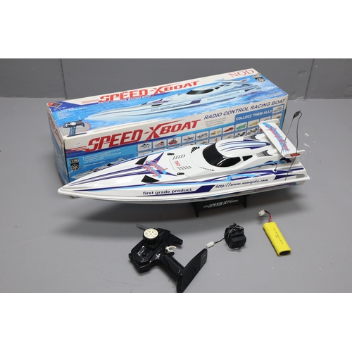 170 - Radio Controlled Speed Boat complete with Remote, Spare Battery, and Original Box (33