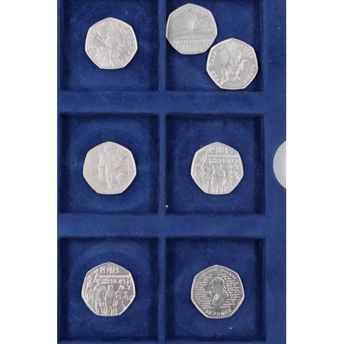 171 - Selection of 13 Collectable 50p Coins including Sherlock Holmes, Beatrix Potter, Benjamin Bunny and ... 