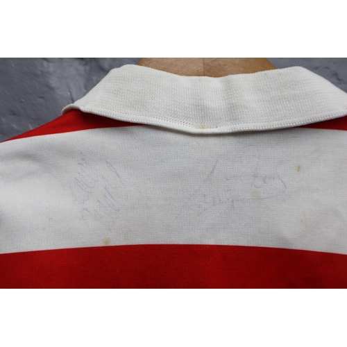 573 - Vintage Signed Wigan Warriors Norweb Ellergen Rugby Shirt (unknown Signiature)