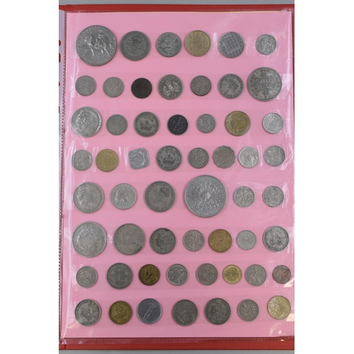 195 - Folder Containing a Selection of Approx 200 UK and Worldwide Coins