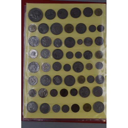 195 - Folder Containing a Selection of Approx 200 UK and Worldwide Coins