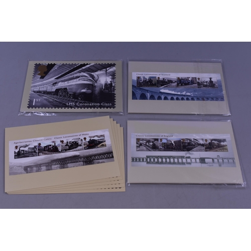 198 - Four classic Locomotive packs of post cards, three still sealed and all in very good condition (Appr... 