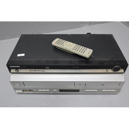 583 - Selection Including Samsung DVD-HD860 and Digilogic DVDVCR2 VHS and DVD Player (Powers On When Teste... 