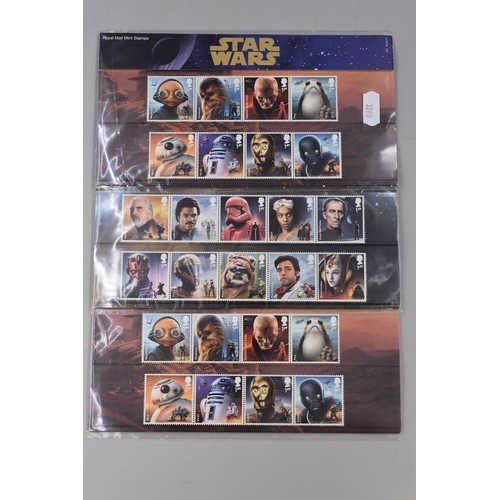 200 - A Selection of Royal Mail Stamp Sets To Include Four Star Wars Stamp Sets, Leonardo Da Vinci, And Br... 