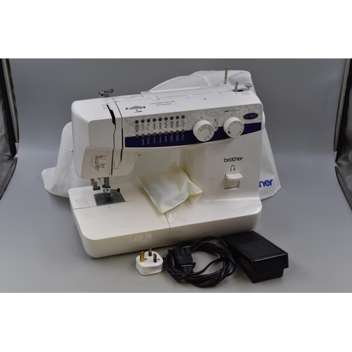 586 - A Brother XL-5021 Sewing Machine With Cover, Powers On When Tested