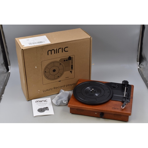 596 - Brand New Boxed Miric Record Player complete with Power lead (European Plug Fitted so untested item)... 