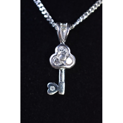 220 - Silver 925 Key Pendant Necklace Complete with Presentation Box