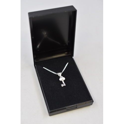 220 - Silver 925 Key Pendant Necklace Complete with Presentation Box