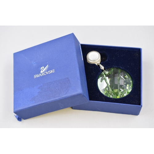 223 - Swarovski Crystal SCS Green Bamboo Window Suncatcher Ornament, Complete With Box