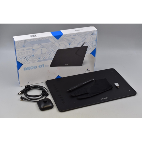 600 - XP-PEN DECO 01 V2. 10” x 6” Pen Tablet Original box With Glove Power Cable, Pen and Pen ... 