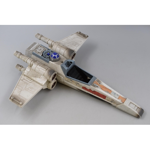 226 - Star Wars power of the force X-Wing fighter, missing canopy and wing guns, sounds work and wings ope... 