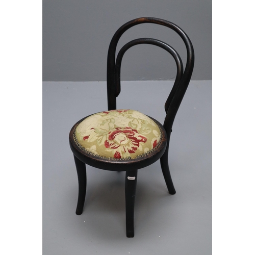 679 - Antique Childs Thonet Style Bentwwod Chair featuring Original Needlepoint Upholstery