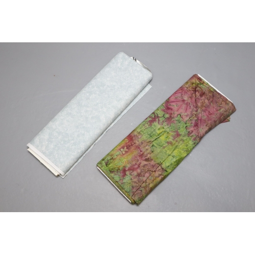 721 - Two Reems of Quality Material to include approx 21ft of Light Green and White Speckle pattern and ap... 