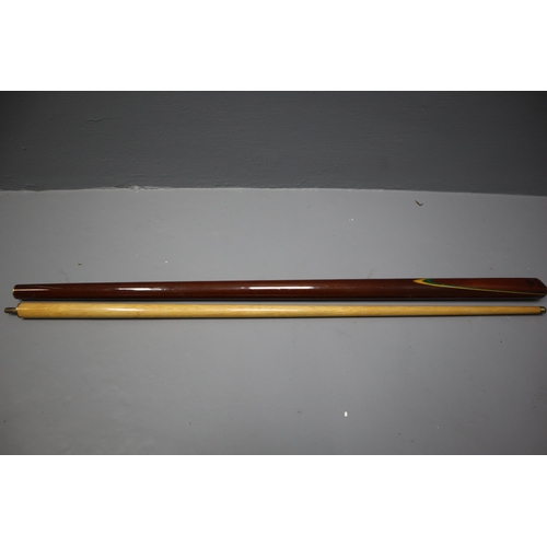 686 - Riley two piece snooker cue in leather case