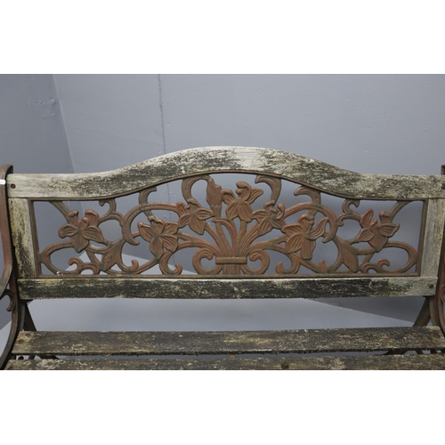 618 - Wood & wrought iron garden bench (34