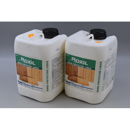 747 - Two Brand New Sealed 5ltr Tubs of Roxil Wood protection Liquid exp date 06/06/20