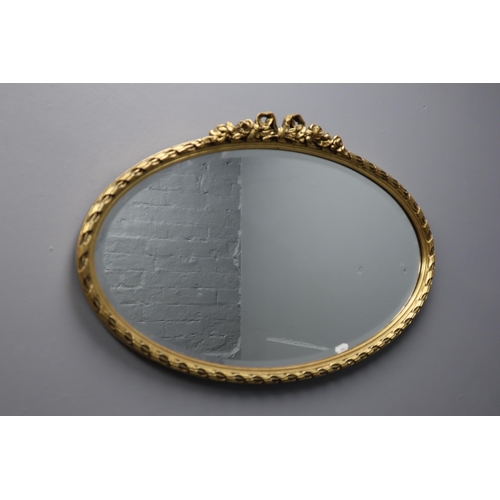 706 - Heavy Gilt Framed Bevel Edged Wall Mirror (72cm)