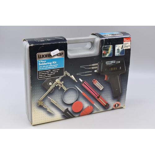 773 - Workshop 9 piece Soldering kit with 100w soldering gun and 30w soldering iron