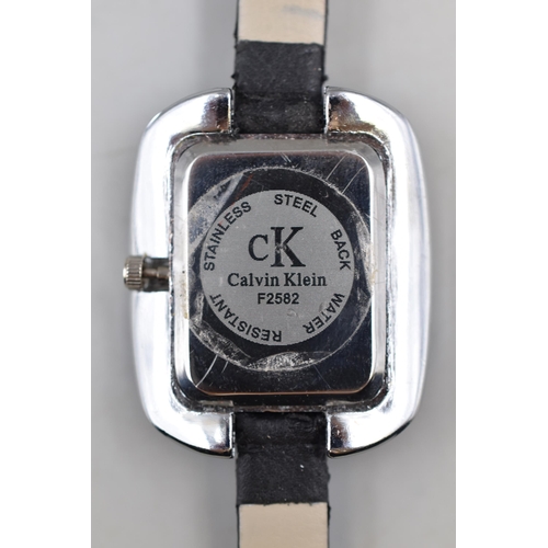 104 - Genuine Calvin Klein Water Resistant Ladies Watch model number F2582 working when tested new battery... 