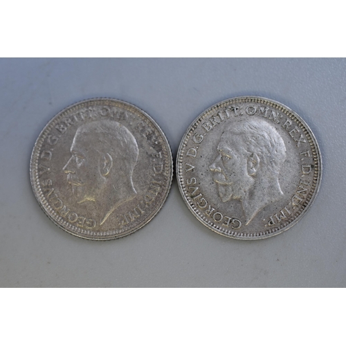 175 - Two Silver George V Sixpences (1928 &1931)