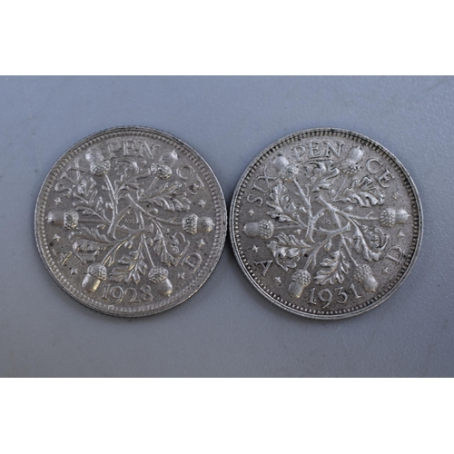 175 - Two Silver George V Sixpences (1928 &1931)