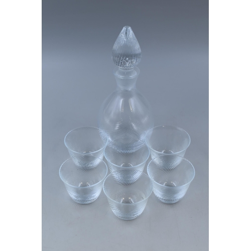 240 - Brand New Seven Piece Tornado Decanter and Glasses Set