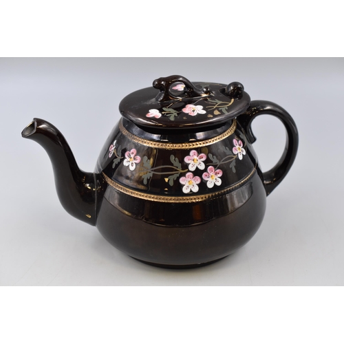 326 - Victorian Jackfield Hand Painted Teapot