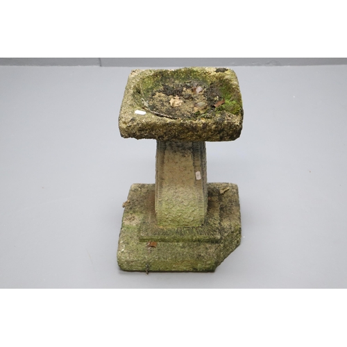 709 - A Concrete Garden Bird Bath on Plinth, Approx 18.5