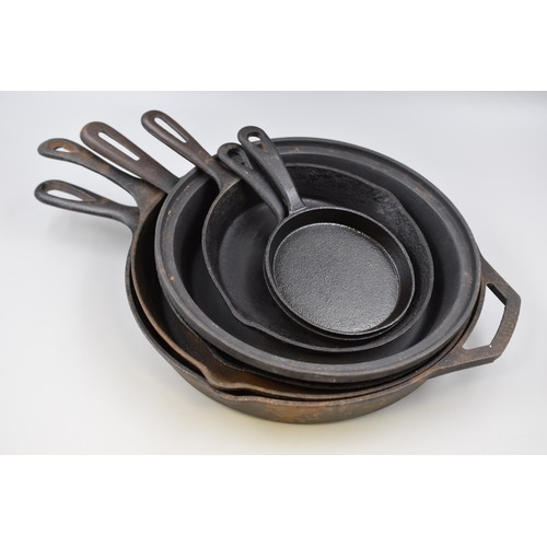 420 - Collection of Six Vintage Cast iron Skillet Pans