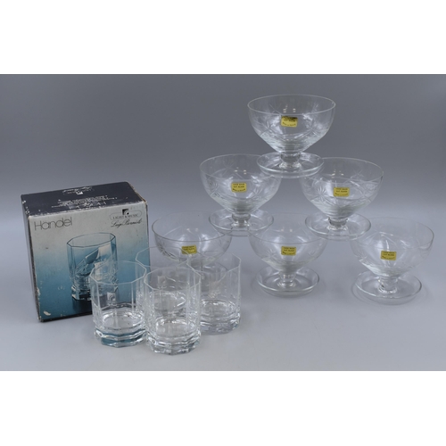 914 - A Set of Four Boxed Handel Light & Music Whisky Tumblers By Luigi Bormioli, With A Set of Six Cu... 