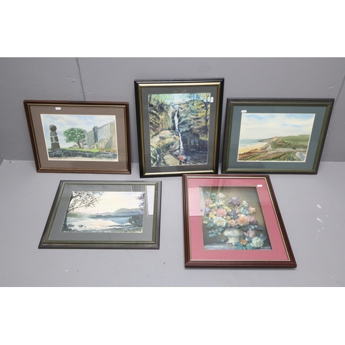 927 - A Selection of Four Original Watercolours By Joe Riding, With Framed and Glazed 3D Effect Albert Wil... 