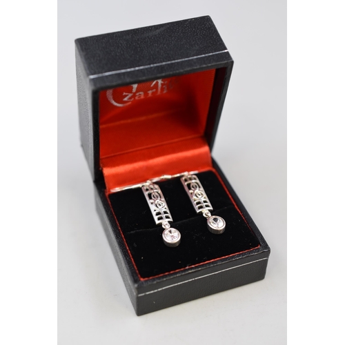 21 - A Pair of 925. Silver Mackintosh Style Earrings In Presentation Box