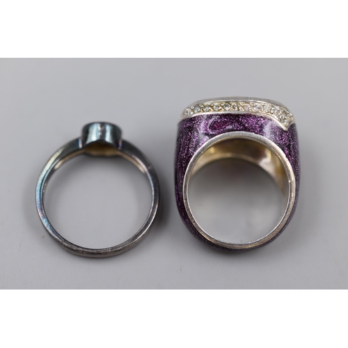 22 - Two 925. Silver M&S Designer Rings