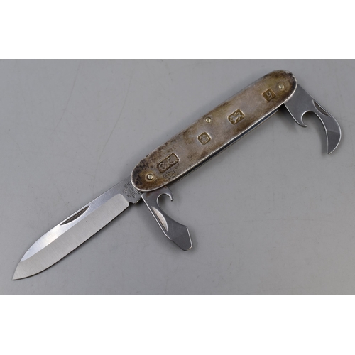 28 - A Hallmarked Sheffield Silver Cased William Rodgers Pocket Knife, Circa 1998