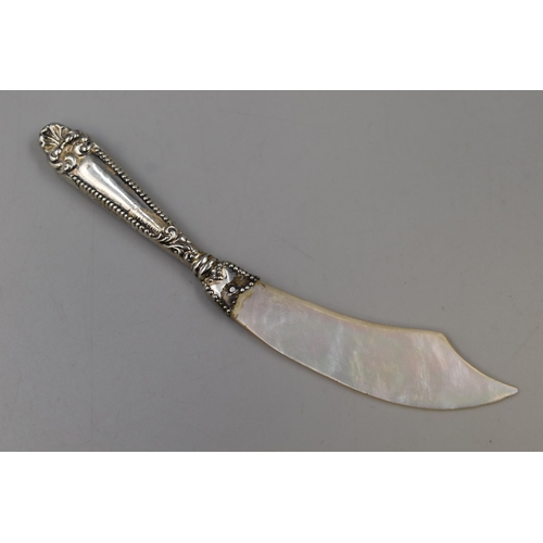 29 - Sterling Silver Knife with Mother of Pearl Blade