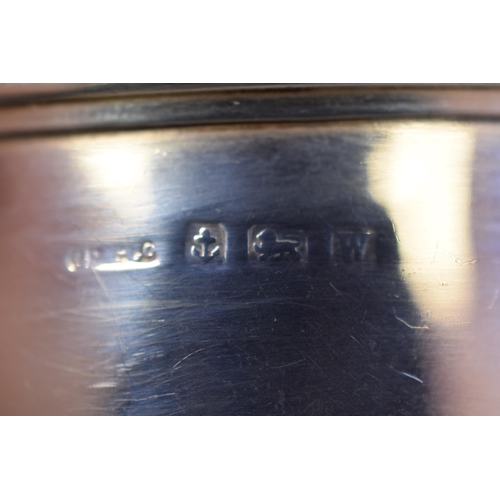 32 - Hallmarked Silver Condiment Pot with Silver Spoon (No Liner)