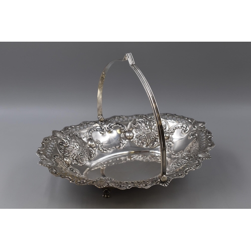 39 - Hallmarked Sheffield Silver Pierced Fruit Basket (12