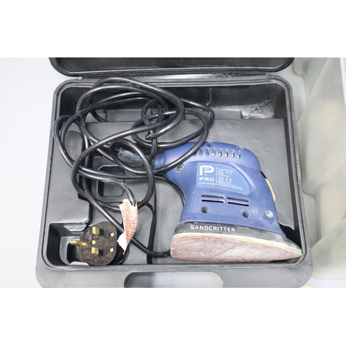 963 - A Selection of Assorted Sandpaper, With Performance Power 'Sandcritter' Detail Sander (Powers On Whe... 