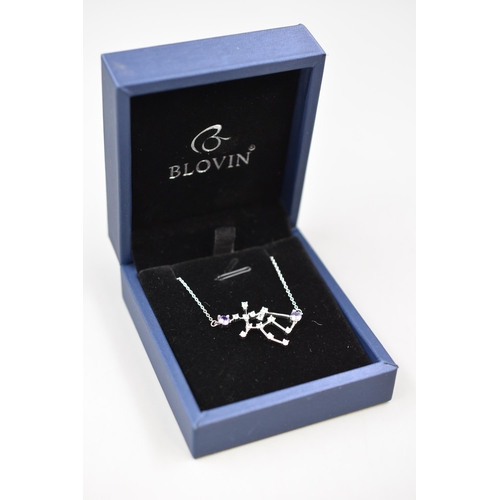 51 - Blovin Sterling Silver Zodiac Constellation Pendant Necklace Complete with Presentation Box