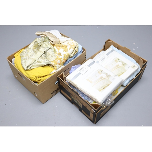 971 - Two Boxed Mixed Lot of Good Quality Bedding and Curtain Sets to include Vantona and others